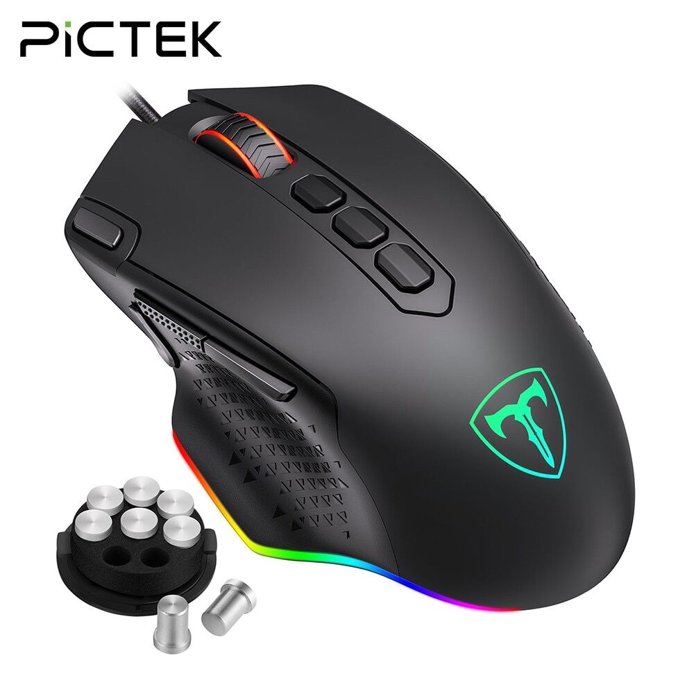 RGB Backlit Ergonomic Wired Gaming Mouse with 12000 DPI